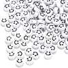 RAINBOW Akriliniai karoliukai Emoji Smiley 10x6 mm 100 vnt., spalva balta