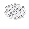 RAINBOW Akriliniai karoliukai Emoji Smiley 10x6 mm 20 vnt., spalva balta