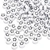 RAINBOW Akriliniai karoliukai Emoji Smiley 10x6 mm 100 vnt., spalva balta