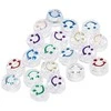 RAINBOW Akriliniai karoliukai Emoji Smiley 10x6 mm 20 vnt., skaidrūs