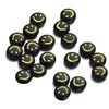 RAINBOW Akriliniai karoliukai Emoji Smiley 10x6 mm 20 vnt., spalva juoda
