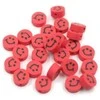 RAINBOW Akriliniai karoliukai Emoji Smiley 10x6 mm 20 vnt., spalva raudona