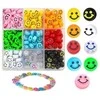 RAINBOW Akrilinių karoliukų Emoji Smiley rinkinys apyrankių gamybai 180 vnt.