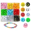 RAINBOW Akrilinių karoliukų Emoji Smiley rinkinys apyrankių gamybai 180 vnt.
