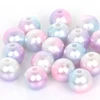 RAINBOW Apvalūs įvairiaspalviai perlo imitacijos karoliukai 4 mm, 16 vnt., šviesus