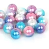 RAINBOW Apvalūs įvairiaspalviai perlo imitacijos karoliukai 4 mm, 16 vnt., tamsus