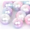 RAINBOW Apvalūs įvairiaspalviai perlo imitacijos karoliukai 8 mm, 7 vnt., šviesus