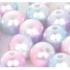 RAINBOW Apvalūs įvairiaspalviai perlo imitacijos karoliukai 6 mm, 8 vnt., šviesus