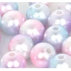 RAINBOW Apvalūs įvairiaspalviai perlo imitacijos karoliukai 6 mm, 8 vnt., šviesus