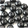 RAINBOW Apvalūs metalizuoti blizgūs karoliukai 4 mm, 14 vnt., spalva juoda