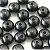 RAINBOW Apvalūs metalizuoti blizgūs karoliukai 4 mm, 14 vnt., spalva juoda