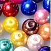 RAINBOW Apvalūs perlo imitacijos karoliukai 6 mm, 10 vnt., įvairios spalvos