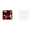 RAINBOW Prisiuvama akrilo akutė 12x12 mm, spalva raudona