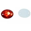 RAINBOW Prisiuvama akrilo akutė 7x10 mm, spalva tamsiai raudona