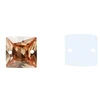 RAINBOW Prisiuvama akrilo akutė 8x8 mm, spalva oranžinė