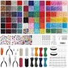 RAINBOW Stiklinių ir akrilinių karoliukų rinkinys papuošalų gamybai 8700 vnt.