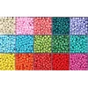 Stiklinių apvalių karoliukų (biserio) 6/0 RainBow® 15 spalvų po 10 g rinkinys, ryškus