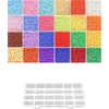 Stiklinių apvalių karoliukų (biserio) 6/0 RainBow® 24 spalvų po 10 g rinkinys su dėžute, šviesus