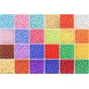 Stiklinių apvalių karoliukų (biserio) 6/0 RainBow® 24 spalvų po 10 g rinkinys, šviesus