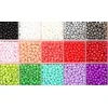 Stiklinių apvalių karoliukų (biserio) 6/0 RainBow® 15 spalvų po 10 g rinkinys, šviesus