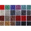 Stiklinių apvalių karoliukų (biserio) 6/0 RainBow® 24 spalvų po 10 g rinkinys, tamsus
