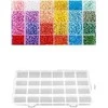 Stiklinių apvalių karoliukų (biserio) 6/0 RainBow® 24 spalvų po 10 g rinkinys su dėžute, pastelinis