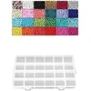 Stiklinių apvalių karoliukų (biserio) 6/0 RainBow® 24 spalvų po 10 g rinkinys su dėžute, ryškus