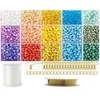 Stiklinių karoliukų rinkinys auskarų gamybai RainBow®, pastelinis, 1800 vnt.