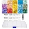 Stiklinių karoliukų rinkinys su dėžute sagių gamybai RainBow®, pastelinis, 1800 vnt.