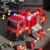 Didelis gaisrinės automobilis 7in1 su kopėčiomis, šviesomis ir garsais