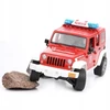 Ugniagesių Jeep Wrangler su ugniagesio figūrėle, šviesomis ir garsais – Bruder 02528