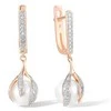 Auksiniai auskarai su briliantais ir perlais Brasco 59835