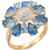 Paauksuotas sidabrinis žiedas su cirkoniais Brasco 64733