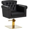 Activeshop Kirpyklos kėdė GABBIANO PROFESSIONAL HAIRDRESSING CHAIR BERLIN GOLD Juodas