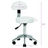 Activeshop Kosmetologinė meistro kėdutė STOOL BEAUTY BACKREST ROUND Baltas