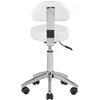 Activeshop Kosmetologinė meistro kėdutė STOOL BEAUTY BACKREST ROUND Baltas