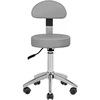 Activeshop Kosmetologinė meistro kėdutė STOOL BEAUTY BACKREST ROUND Pilkas