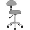 Activeshop Kosmetologinė meistro kėdutė STOOL BEAUTY BACKREST ROUND Pilkas