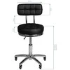 Activeshop Kosmetologinė meistro kėdutė STOOL BEAUTY BACKREST AM-877 Juodas