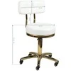 Activeshop Kosmetologinė meistro kėdutė STOOL BEAUTY BACKREST AM-961 GOLD Baltas