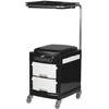 Activeshop Kosmetologinis vežimėlis - kojų atrama pedikiūrui HELPER PLUS PEDICURE STOOL 2 Juodas/Baltas