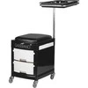 Activeshop Kosmetologinis vežimėlis - kojų atrama pedikiūrui HELPER PLUS PEDICURE STOOL 2 Juodas/Baltas