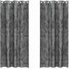 Aksominio tipo užuolaidos 2 pcs Pilka 245 x 140 cm Aksomas