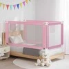 Apsauginis turėklas vaiko lovai, rožinis audinys, 160x25cm