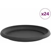 Apvalus gėlių padėklas 24 pcs Juoda Ø 23,5 x 2,5 cm Plastmasė
