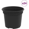 Apvalus gėlių vazonas 24 vnt. Juoda Ø 12,5 x 10 cm Plastmasė