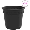 Apvalus gėlių vazonas 24 pcs Juoda Ø 19 x 16 cm Plastmasė