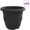 Apvalus gėlių vazonas 24 vnt. Juoda Ø 30 x 25 cm Plastmasė