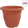 Apvalus gėlių vazonas 24 vnt. Raudona plyta Ø 22 x 18 cm