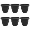 Apvalus gėlių vazonas 6 pcs Juoda Ø 26 x 21.5 cm Plastmasė